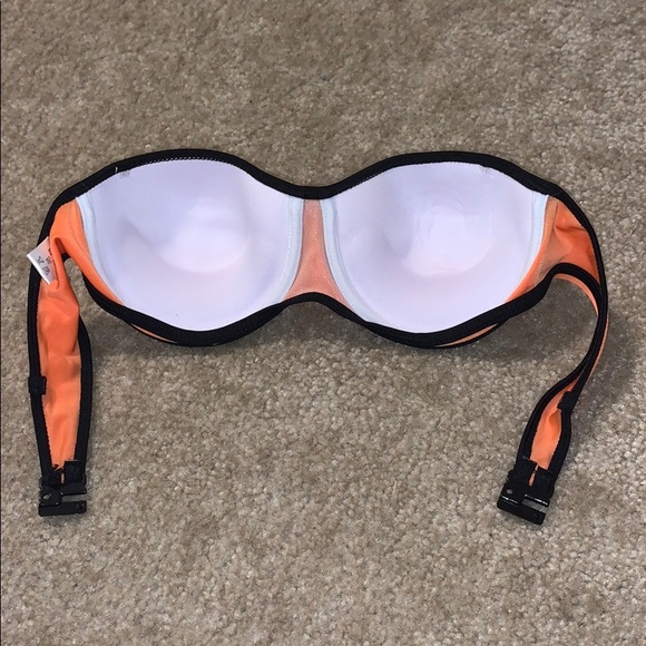 Orange and Black Push Up Bikini Top - Picture 2 of 5